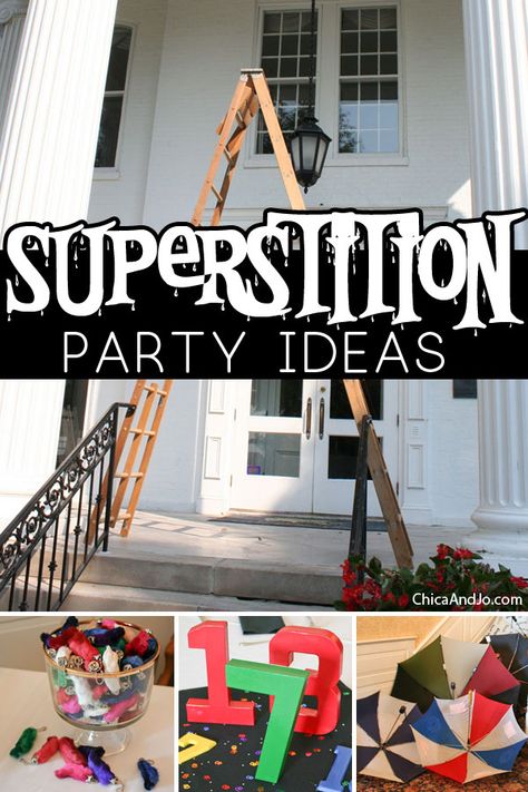 Superstition Birthday Party, Unlucky 13 Birthday Party, Friday The 13th Superstition Party Ideas, Friday The 13th Appetizers, Superstition Party Ideas, Friday 13 Party Ideas, Friday The 13th Activities For Kids, Friday The Thirteenth Party Ideas, Friday The 13th Activities