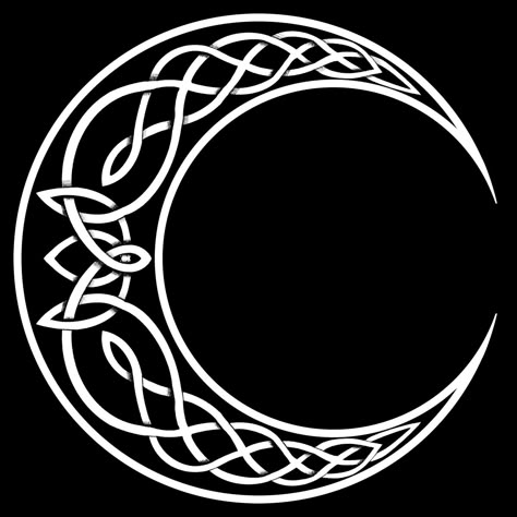 Celtic Moon Design, Ancient Celtic Tattoo, Elven Design Pattern, Simple Celtic Designs, Keltic Pattern Tattoo, Celtic Moon Tattoo, Pagan Designs, Celtic Snake, Celtic Motifs