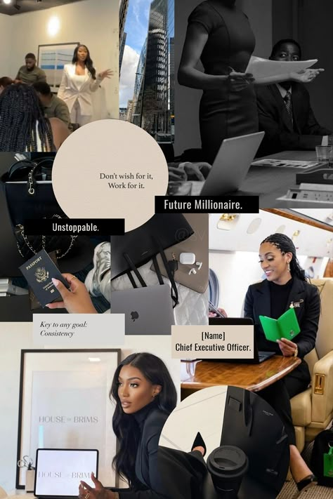 Business women | Hypergamy | Rich black women | Success tips | Success motivation | Moodboard | CEO | WCEO | Business ideas | Corporate baddie | OOTD | Fashion blog | Future billionaire | First class | Self improvement | Personal growth |Motivation 2025 Vision Board Business Women, Business Women Goals, Happy At Work Aesthetic, Corporate Baddie Vision Board, Motivation For Business Women, Ceo Business Woman Aesthetic, Black Women Office Aesthetic, Successful Black Woman Entrepreneur, Successful Business Aesthetic Women