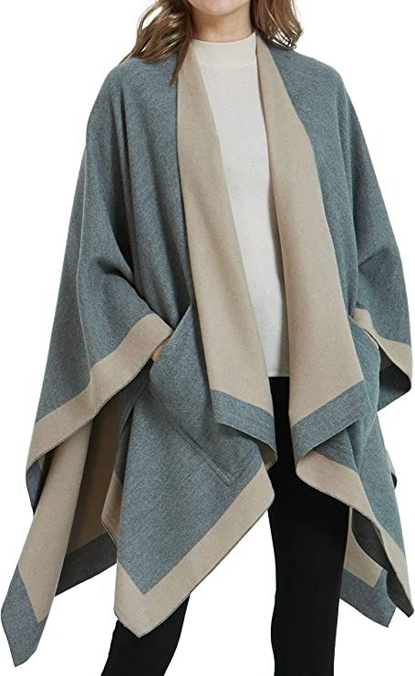 Extremely comfortable and stylish cape sweater. Made from 100% Viscose. Travel Wrap, Travel Scarf, Poncho Wrap, Poncho Cardigan, Cape Sweater, Knitted Cape, Wrap Shawl, Scarf Poncho, Womens Cashmere