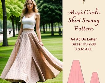 Chiffon Skirt Sewing Pattern, Long Skirt Patterns, Flowy Skirt Pattern, Circle Skirt Sewing Pattern, Denim Skirt Pattern, Sew Maxi Skirts, Maxi Skirt Sewing Pattern, Long Skirt Pattern, Maxi Skirt Pattern