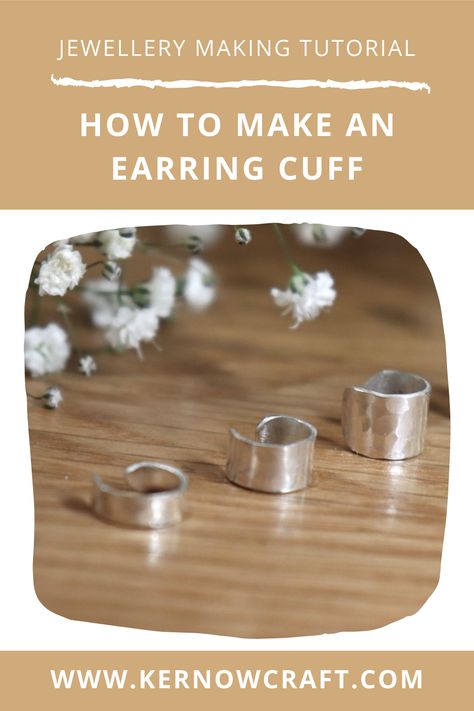 Metalsmithing For Beginners, Diy Silver Earrings, Silver Smithing For Beginners, How To Make Ear Cuffs, Jewelry Smithing, Ear Cuff Tutorial, Jewellery Techniques, Silver Spoon Jewelry, Earring Cuff