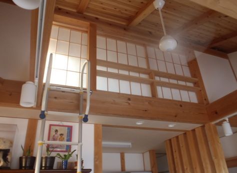 Loft Privacy Shoji Screen Loft Privacy Ideas, Loft Privacy, Japanese Loft, Bedroom Screens, Farmhouse Loft, Adult Loft Bed, Privacy Screens Indoor, Cabin Loft, Barn Apartment