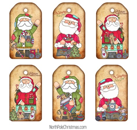 Christmas Hang Tags, Santa Gift Tags Printable, Christmas Crafts Printables, Crochet Tags, Christmas Gift Tags Free, Baby Food Jar Crafts, Christmas Gift Tags Handmade, Santa Gift Tags, Merry Christmas Gift Tags