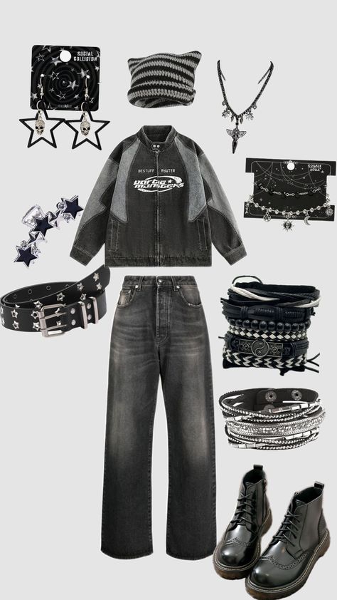 grunge outfit Grunge Airport Outfit, Grunge Tomboy Outfits, Grunge Outfit Winter, General Outfit, Grunge Outfits Winter, Grunge Boy, Grunge Outfit, Tomboy Outfits, Edgy Style