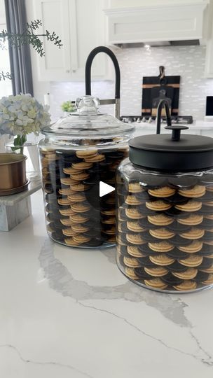 Oreo Jar Centerpiece | Oreo | Are you team classic oreo or team Golden Oreo? | By Food DollsFacebook Oreo Cookie Jar Display, Oreo Jar, Cookie Jar Display, Golden Oreo, Jar Centerpieces, World Party, Oreo Cookie, Oreo Cookies, Cookie Jars