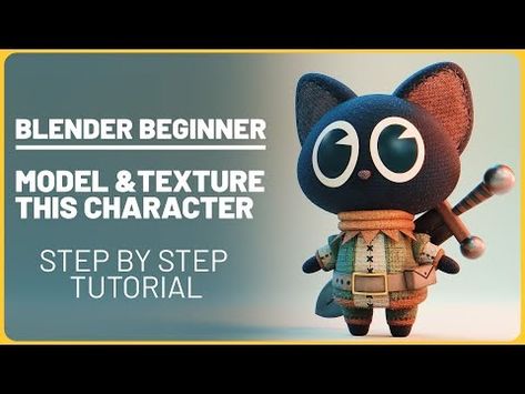 3D Cat - Blender Character Modeling for Beginners | Real-Time Tutorial - YouTube Blender Character Design, Blender Tutorial Models, Blender Tips 3d, Blender 3d Sculpting, Simple Blender 3d, Blender Character Modeling, Blender Software 3d Modeling, Mini Monster, Blender Tutorial