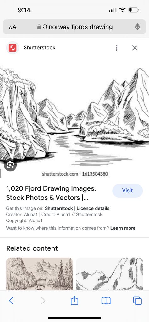 Norway Inspired Tattoos, Fjord Tattoos, Hike Sketches, Norway Drawing, Fjord Painting, Norway Fjords, Baking Project, Thread Painting, Drawing Images