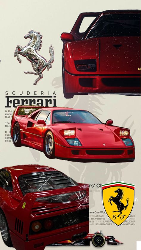 Ferrari Poster, Cars Brand, Ferrari F40, Ferrari Car, Ferrari F1, Pretty Cars, Car Posters, Red Car