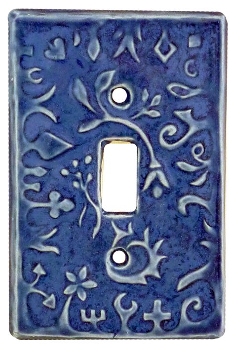 Whimsical design single toggle Ceramic Light Switch Cover is an original design that is hand sculpted by artist Beth Sherman of www.HoneybeeCeramics.com Ceramic Light Switch Cover, Ceramic Light Switch, Pottery Tips, Fire Clay, New Condo, Ceramic Light, Light Switch Cover, Whimsical Design, Art 3d