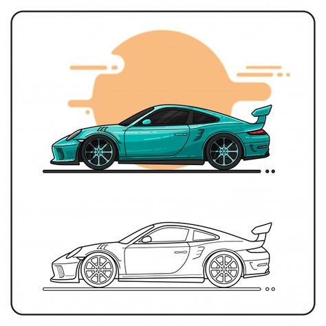 Tosca car easy editable Vector | Premium Download Easy Car Painting, Car Painting Easy, Cars Vector, Tufting Ideas, Interesting Drawings, Car Drawing, Graphic Arts Illustration, Car Vector, Tattoo Style Drawings