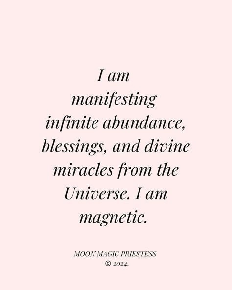 ✨🦋✨999 ✨🦋✨ Affirm: I am manifesting infinite abundance, blessings, and divine miracles from the Universe. I am magnetic. You must believe it to receive it. You hold the power to manifest your wildest dreams and soul desires. 🤍 @moonmagicpriestess #moonmagicpriestess #999 #manifesting #manifestingabundance #blessings #miracles #universe #mangnetic Original quotes and writings by MMP 🦋 @moonmagicpriestess Copyright ©️ 2024. All rights reserved. Credit author when reposting. I Am Ready To Manifest Abundance, Ask Believe Receive Quotes, Good Manifestation Quotes, Everything Is Working Out In My Favor, Power Of Manifestation Quotes, I Am A Winner Affirmations, Birthday Affirmations For Self, I Am Grateful Affirmations, Manifest Pictures