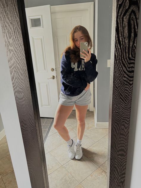 navy gap hoodie, aritzia shorts, reebok club cs Gap Hooded Hoodie For Loungewear, Gap Hoodie For Streetwear, Gap Casual Streetwear Hoodie, Gap Casual Loungewear Shorts, Gap Hoodie Outfit, Gap Streetwear Crew Neck Hoodie, Aritzia Shorts, Gap Hoodie, Hoodie Outfit