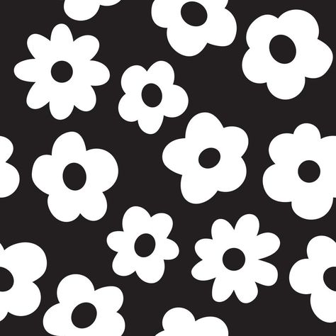 Black and White Cartoon Flowers Background, Seamless Pattern EPS Vector. Simple Modern Abstract Summer Floral Print Design, Monochrome. Simple Black And White Painting Ideas, Black And White Flowers Wallpaper, Elise Wehle, Black And White Flower Wallpaper, Spring Pattern Illustration, Lola Core, Flower Pattern Black And White, Black And White Flower Pattern, White Flower Background