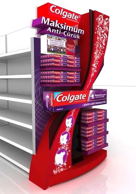 Colgate maximum anticuruk gondol on Behance Pillar Branding, End Cap Display, Store Display Design, Supermarket Display, Pos Design, Display Retail, Retail Design Display, Point Of Sale Display, Exhibition Stall Design