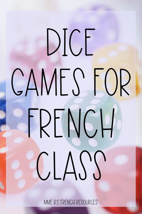 French Games For Kids, Games With Dice, French Verb Conjugation, French Learning Games, Verbs Vocabulary, Teaching French Immersion, French Speaking Activities, French Verbs Conjugation, High School French