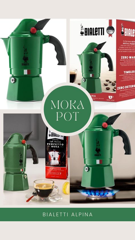 Cafetera Italiana Moka Alpina Bialetti Moka Pot, Coffee Lovers, Coffee Lover, Espresso, Cafe, Coffee, Moka