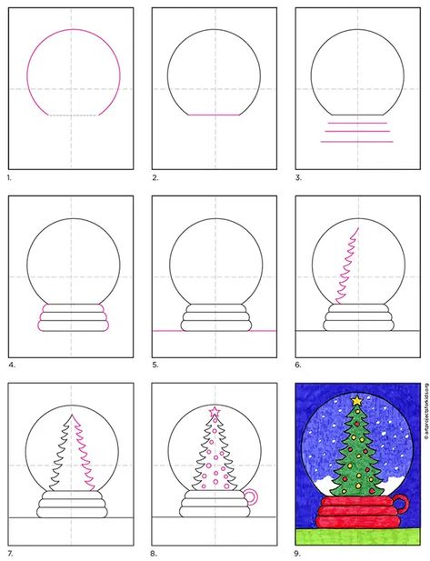 How To Draw Snow, Christmas Elementary, Globe Drawing, Putz Hacks, Draw Christmas, Easy Christmas Drawings, Makerspace Ideas, Christmas Globes, Globe Art