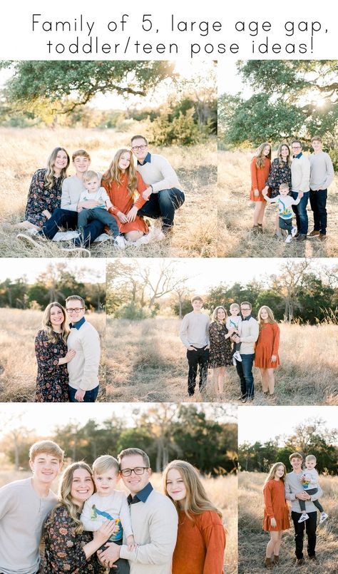 Family Of 5 Photo Poses, Older Sibling Pictures, Sibling Photo Poses, Older Family Photography, Older Family Photos, Older Sibling Photography, Family Pose Ideas, Farm Family Pictures, Sibling Photography Poses