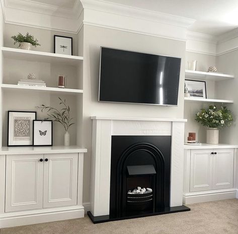 Alcove Units, Alcove Ideas Living Room, Living Room Cupboards, Alcove Storage, Alcove Ideas, Alcove Shelving, Lounge Room Styling, Living Room Reveal, Built In Shelves Living Room