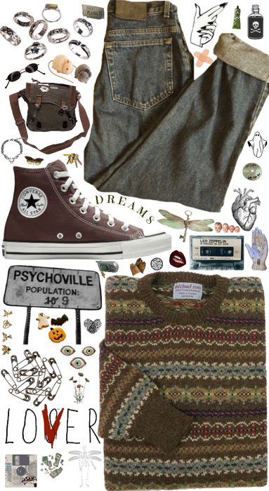 grunge Outfit | ShopLook Forest Grunge Aesthetic Outfit, Grungy Fall Outfits, Genderfluid Outfits, Y2k Boyfriend, Acubi Fashion, Drawing Prompts, Grunge Outfit, Mood Ring, Grunge Art