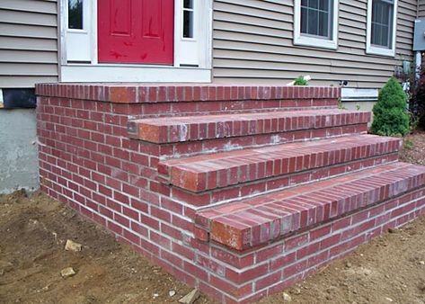 Brick Stairs, Build Stairs, Landscaping Garden Design, Small Patio Design, Brick Companies, Brick Steps, Landscaping Garden, Porch Steps, Steps Design