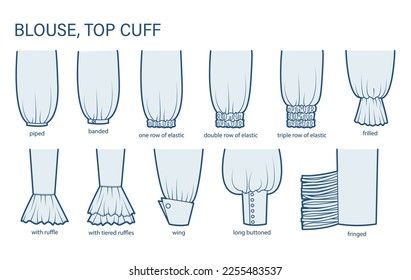 332 Types Cuffs Images, Stock Photos, 3D objects, & Vectors | Shutterstock Drawing Ruffles, Types Of Ties, Styling Outfits, Fashion Illustration Tutorial, Illustration Tutorial, Sewing Blouses, Leg Of Mutton Sleeve, Fashion Design Sketch, Clothing Guide