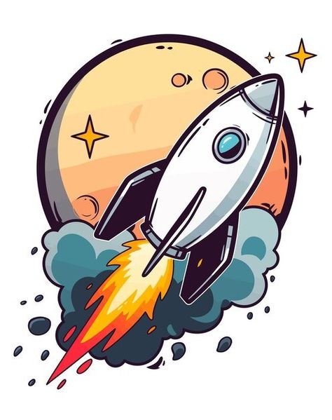 Rocket vectors, photos and PSD files | Free download Rocket Cartoon, Rocket Logo, Rockets Logo, Rocket Ships, Logo Mascot, Space Rocket, Rocket Ship, Kids Room Design, Bday Ideas