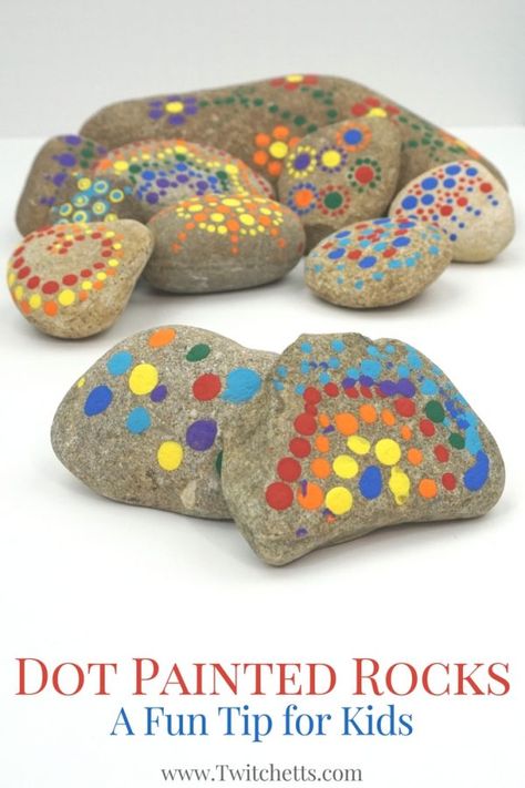 Dot painting on rocks is a style of stone painting that can be found all over. Using this DIY dotting tool, even kids can join in the fun. Create colorful mandalas, bright flowers, or just a collection of colored dots. #dotpaintongonrocks #rockpaintingideas #rockpaintingtips #dotpainting #paintingonrocks #rockdotpainting #stonepainting #paintedpebbles #twitchetts Stone Painting For Kids, Naidoc Activities, Dot Painting On Rocks, Rock Painting For Kids, Rock Painting Ideas For Kids, Kids Rock Painting, Process Art For Kids, Easy Rock Painting Ideas, Easy Rock Painting