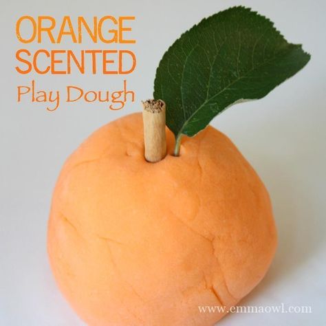 Play Dough Recipes, Scented Play Dough, Parenting Blogs, Fall Orange, Playdough Recipe, Orange Scent, Dough Ingredients, Oranges And Lemons, Learning Italian