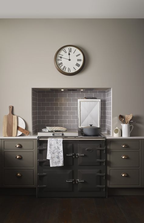 Harbury from the Laura Ashley Kitchen Collection   #lauraashleykitchens #everhot #lauraashley #lauraashleyhome Laura Ashley Kitchen, Laura Ashley Paint, Charcoal Kitchen, Laura Ashley Home, Natural Kitchen, Kitchen Showroom, Wardrobe Furniture, Shaker Kitchen, Pink Kitchen