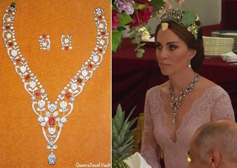 Royal Necklaces, Queen Victoria Necklace, Queen Elizabeth Personal Jewelry, Queen Elizabeth Wedding, Queen Elizabeth Jewels, Queen Elizabeth Necklace, Queen Victoria Sapphire Tiara, Duchess Of Gloucester Tiara, Principe William Y Kate