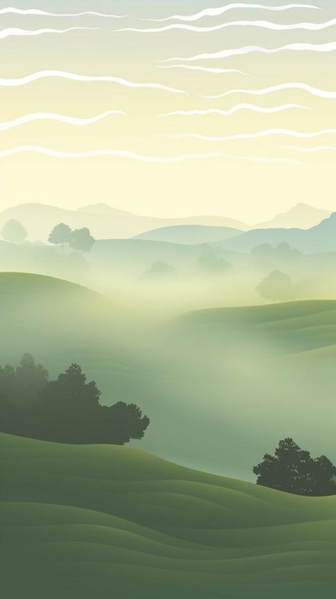 Experience the serene beauty of a misty morning, where mist delicately covers the rolling hills dotted with majestic ash trees. Enjoy the peaceful ambiance and connect with nature. #misty #morning #hills #ashtrees #nature #serene #mistcovered #beauty #landscape #scenicview #tranquility Nature Animated, Animal Taxidermy, Simplistic Wallpaper, Church Backgrounds, Stone Wallpaper, Connect With Nature, Floral Wallpaper Phone, Morning Mist, Misty Morning