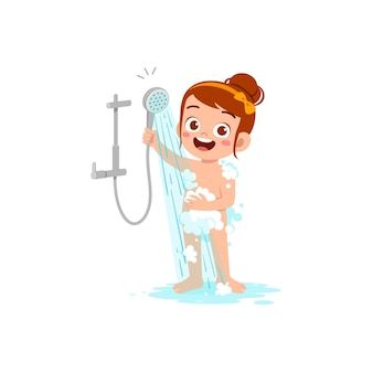 Colorfuelstudio | Freepik Taking A Shower Drawing, Shower Drawing, Body Preschool, Shower Images, Shower Pics, Kids Play Toys, Vector People, Printable Flash Cards, Have A Shower