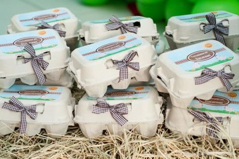 Farm Themed Birthday Party - Kara's Party Ideas - The Place for All Things Party Picnic Boxes, Farmyard Party, Egg Boxes, Farm Themed Party, Barnyard Birthday Party, Farm Theme Birthday, Farm Animal Party, Farm Themed Birthday Party, Farm Cake