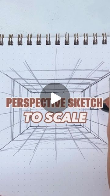 Sabine Mozhaev on Instagram: "Practice this method if you struggle to draw 1-point perspectives to scale 👆🏼  You can use any measurement you like for the squares, for example 1m x 1m, 0.5m x 0.5m, 1ft x 1ft, or you can use a scale ruler and determine your dimensions from there if you want to be really accurate.  The grid is also super helpful to line objects up with each other.  #interiordesign #interiordesigner #perspective #perspectivedrawing #perspectivesketch #onepointperspective #sketch #sketchaday #design #designtools" Perspective Grid Drawing, Drawing With Grid Lines, 1 Point Perspective Drawing, Perspective Practice, 1 Point Perspective, Scale Ruler, Perspective Sketch, Perspective Drawing Lessons, One Point Perspective