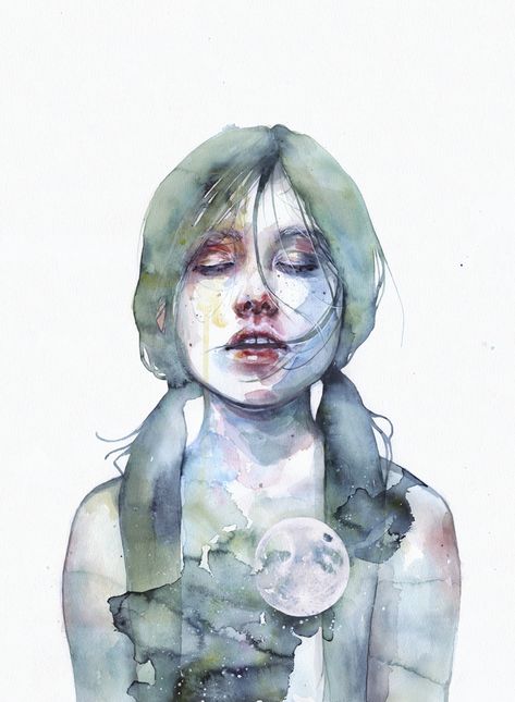 Agnes Cecile #portrait #watercolor #painting #art Agnes Cecile, Watercolor Art Paintings, Universe Art, Poses References, Painting Videos, Watercolor Sketch, Her Eyes, Drawing Tutorials, Watercolor Portraits