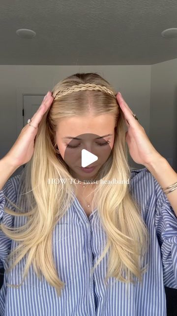 Hair Headband Braid, Braided Hairband Hairstyles, Headband Hairstyles Updo, Long Hair With Headband, Hair Band Hairstyles, Braided Headband Diy, Olivia Dayton, Twist Headband Hairstyle, Braided Headband Hairstyle Tutorial