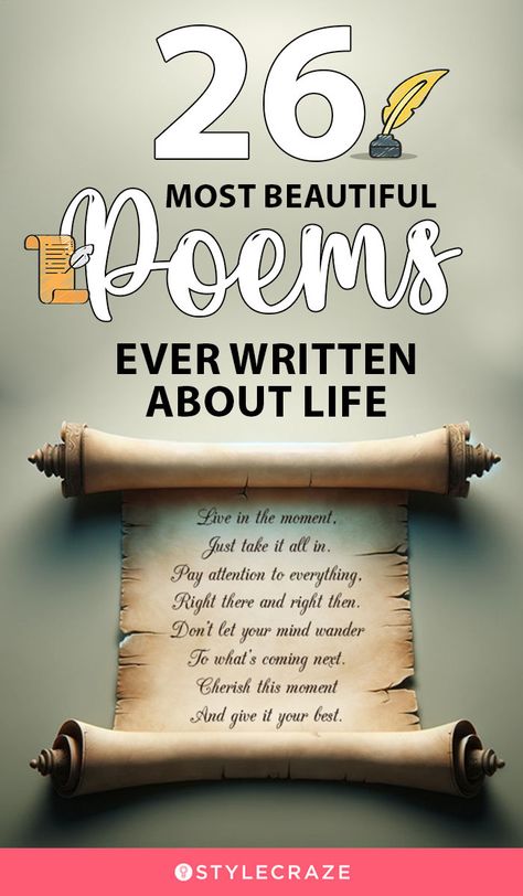 26 Most Beautiful Poems Ever Written About Life: Cherish, appreciate, and celebrate this delicate life with these beautifully-rich poems. Most Beautiful Poems, Beautiful Poems About Life, Poem About Life, Writing A Poem, Hope Poems, Beautiful Poems, Womens Health Care, Poems About Life, Inspirational Poems