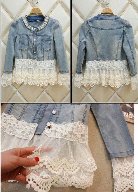 Tas Denim, Women Denim Jacket, Autumn Jacket Women, Pearl Collar, Denim Jacket Fashion, Vintage Jean Jacket, Denim Ideas, Womens Denim, Denim Crafts