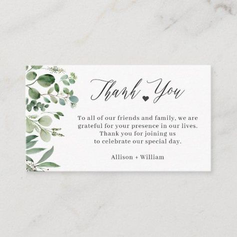 $ 0.3 | Elegant Eucalyptus Leaves Wedding Table Thank You #wedding #simple #watercolor #greenery #eucalyptus leaves #foliage #small thank you card #bridal shower #plate thank you card #reception thank you card Eucalyptus Leaves Wedding, Wedding Simple, Simple Watercolor, Watercolor Greenery, Wedding Plates, Wedding Enclosure Cards, Wedding Plan, Table Place Cards, Wedding Leaves