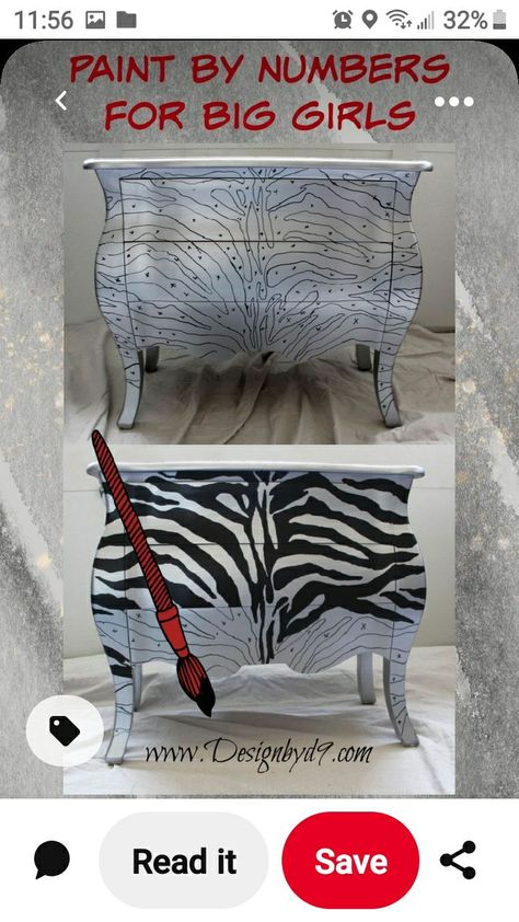 Zebra Painted Furniture, Zebra Print Furniture, Painting Old Furniture Ideas, Old Bombay, Zebra Furniture, Bombay Chest, Zebra Decor, Creepy Decor, Upcycle Ideas