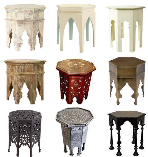 simply smitten: Smitten | Moroccan Tables Morrocan Bedside Table, Moroccan Bedside Table, Morrocan Table, Moroccan Tables, Dekorasi Maroko, Moroccan Dining, Simple Tables, Moroccan Decor Living Room, Boho Glam Home