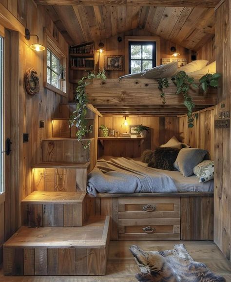 Which one is your favorite? 📌 Tiny House Trailer Plans, Tiny Mobile House, Loft Style Bedroom, Loft Bed Plans, Small Tiny House, Tiny House Trailer, Tiny House Inspiration, Unique House Design, Tiny Cabin