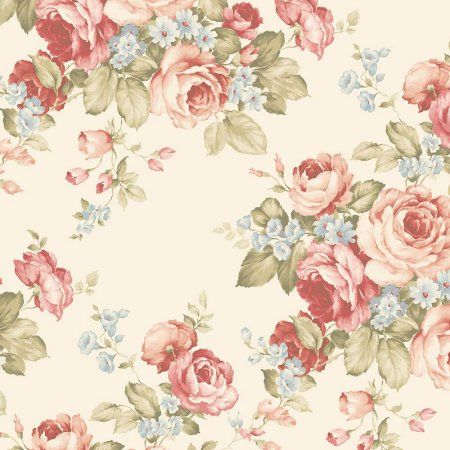 Cabbage Rose Bouquet, Wallpaper Colour, Peelable Wallpaper, Shabby Chic Wallpaper, Cottage Shabby Chic, Chic Wallpaper, 4 Wallpaper, Embossed Wallpaper, Wallpaper Rolls