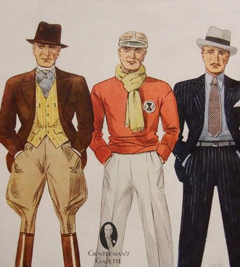 Spring Style for Men in the 1930's & the Short Peaked Lapel — Gentleman's… Oldies Fashion, Outfits With Scarf, Mens Fashion 30s, 1930s Menswear, 1930s Mens Fashion, Vintage Sketches, 1930s Men, 40's Fashion, Bespoke Suits