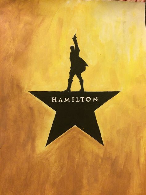 Hamilton Painting Ideas, Hamilton Painting, Theatre Drawing, Hamilton Drawings, Watercolor Painting Easy, Hamilton Poster, Parking Spot Painting, Spot Painting, Cute Easy Paintings