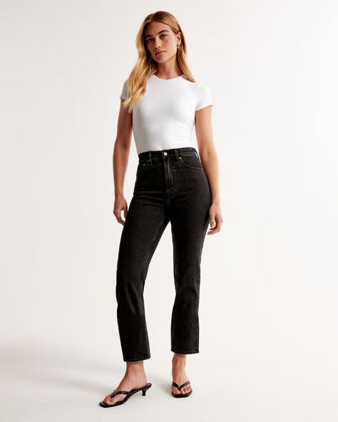 Ultra High Rise Ankle Straight Jean curated on LTK Ankle Straight Jeans, Dressy Jeans, Abercrombie (women), High Rise Black Jeans, Blue Flare Jeans, High Rise Denim Jeans, Shirt Tucked In, Love Jeans, Abercrombie And Fitch Jeans