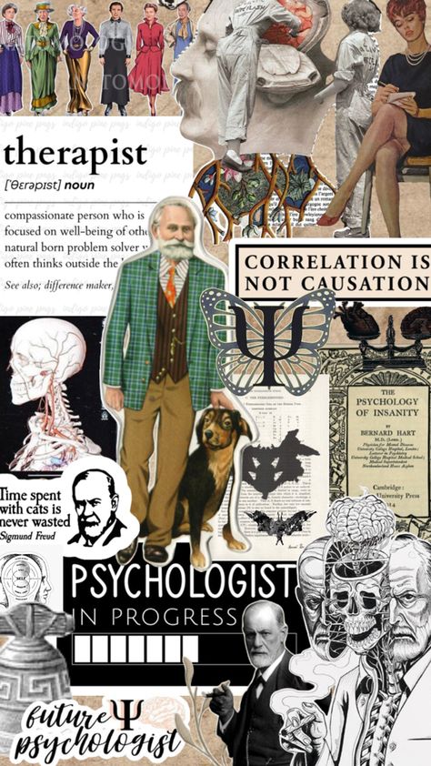 A collage / wallpaper for people studying psychology Psychology Collage, People Studying, Studying Psychology, Psychology Wallpaper, Psychology Posters, Journalism Career, Psychology Studies, Psychology Major, Instagram Collage