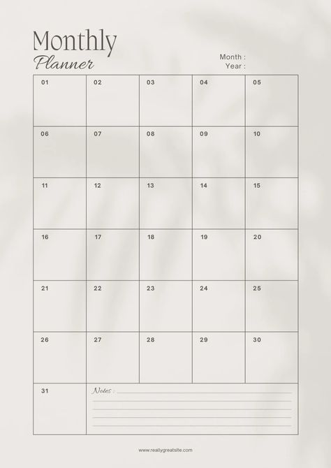 Beige Simple and Minimalist Monthly Planner - Templates by Canva weddingplanne monthlyplannerpages #freeprintablemenuplanner #monthlyplannerprintable #downloadplanner. Ideas Titulos, Templates For Goodnotes, Minimalist Monthly Planner, Free Planner Templates, Note Ideas, Study Planner Printable, Monthly Planner Template, Month Planner, Note Writing Paper